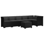 Divano da Giardino 6 Posti con Cuscini Aspetto Rattan PP 3444107