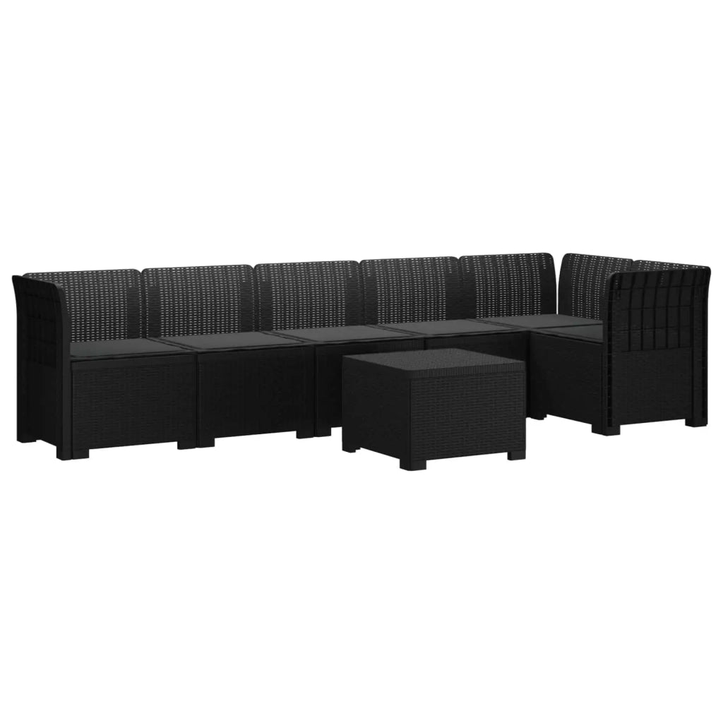 Divano da Giardino 6 Posti con Cuscini Aspetto Rattan PP 3444107