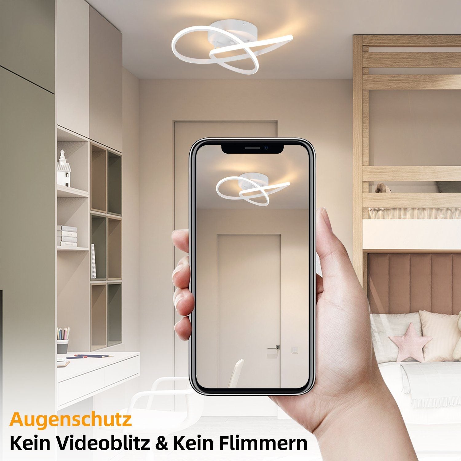 ZMH Lampada da soffitto a LED Design 3 Lame con Colore Regolabile e Dimmerabile