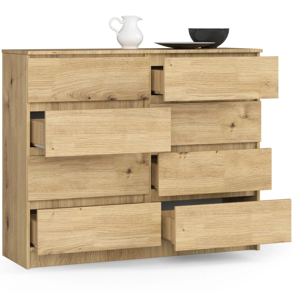 Cassettiera AKORD K120 Quercia Artisan 120 cm 8 cassetti 120x40x99 cm