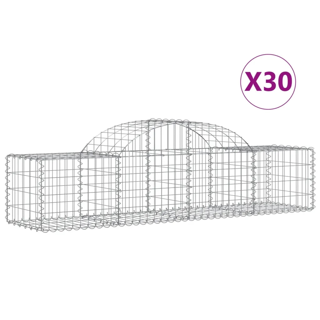Cesti Gabbioni ad Arco 30 pz 200x50x40/60 cm Ferro Zincato 3146274