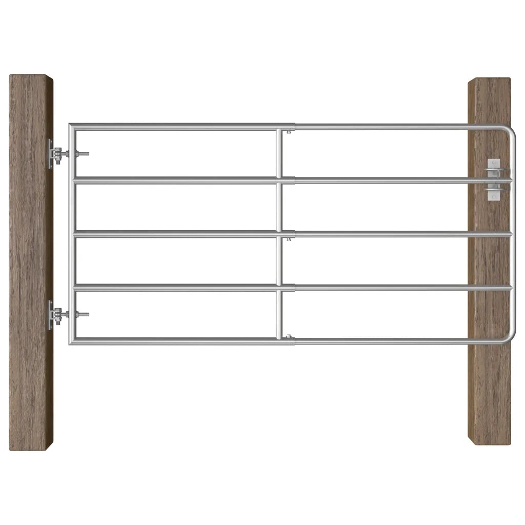 Cancello da Giardino in Acciaio 5 Sbarre (95-170)x90 cm Argento cod mxl 71777