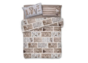 Trapunta Invernale Linea Pensieri Delicati Disegno Shabby Love Colore Beige - Singolo - Beige