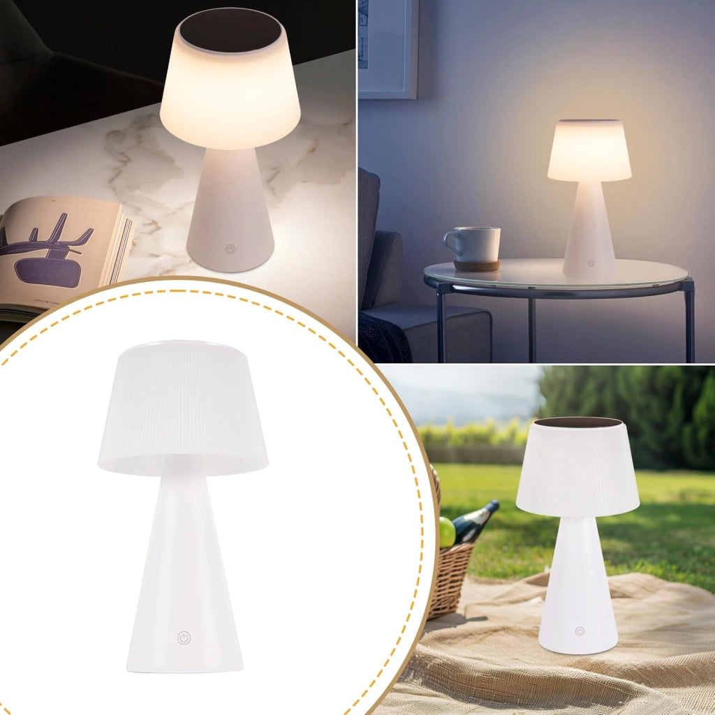 ZMH Lampada da tavolo LED wireless solare batteria moderna dimmerabile per soggiorno giardino comodino