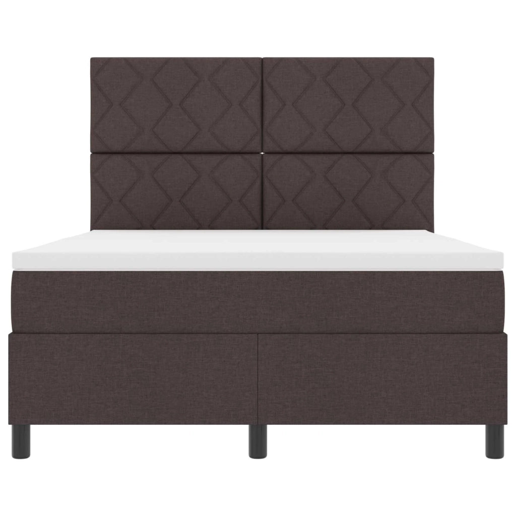 Letto a molle con materasso Marrone scuro 160 x 200 cm Tessuto 3342959