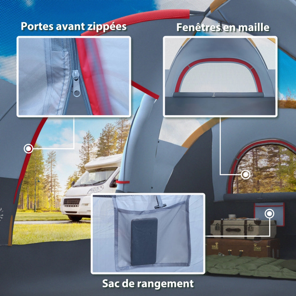 Tenda da campeggio 6 posti ¨C zephmum ¨C 455x220x180 cm grigio