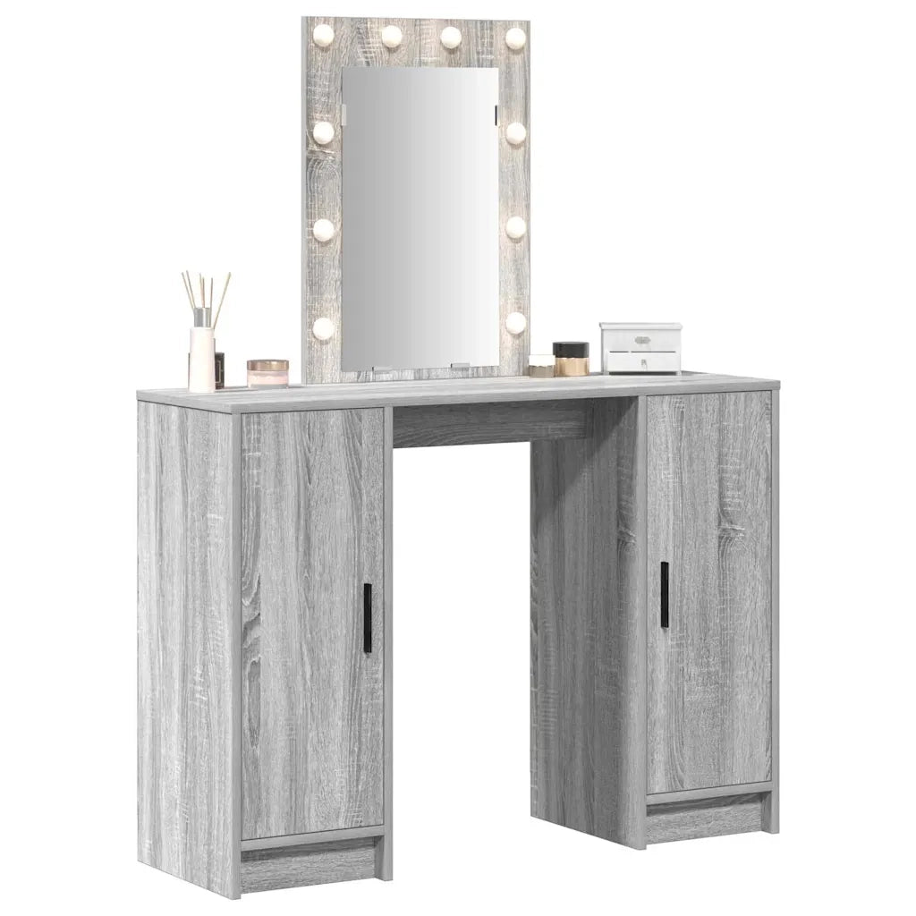 Tavolo da Trucco Grigio 102 x 33 x 135 cm Legno multistrato 865186