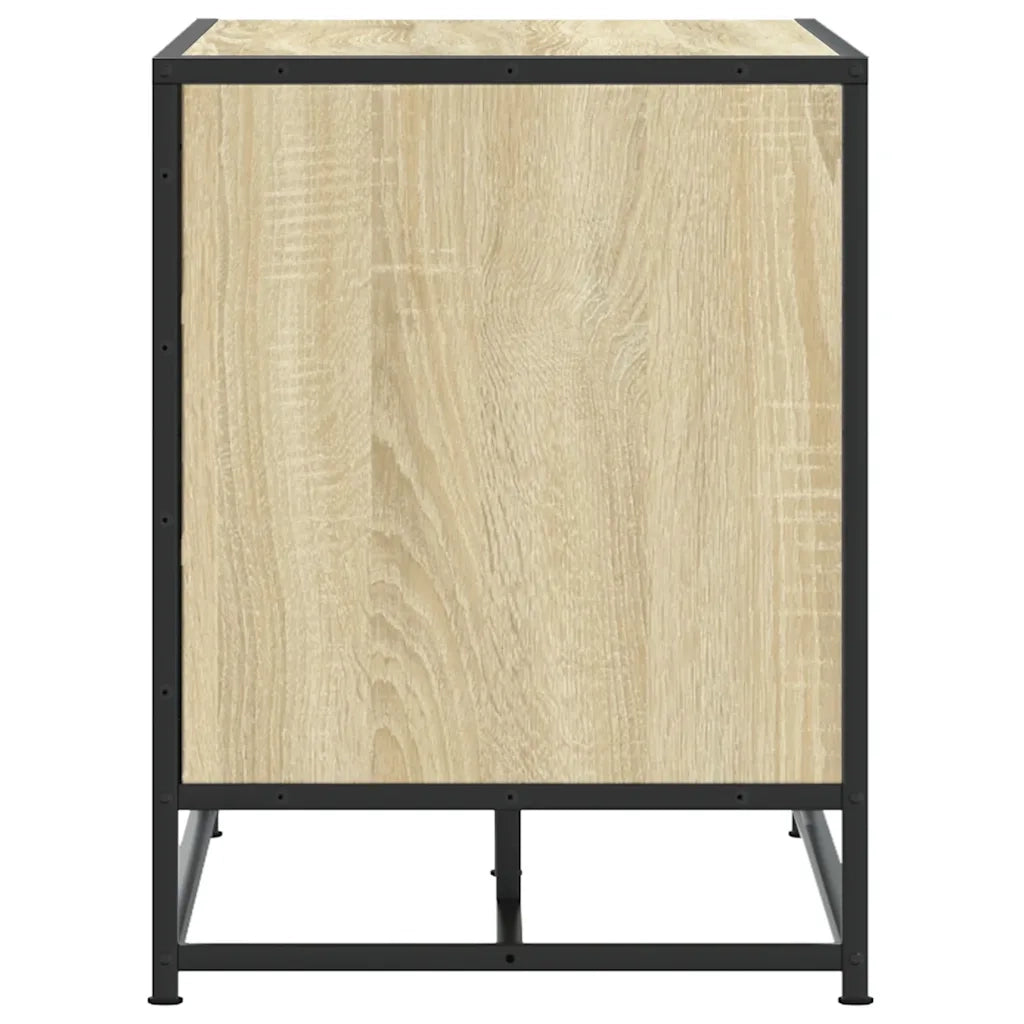 Panca Portaoggetti Rovere Sonoma Legno Multistrato e Metallo