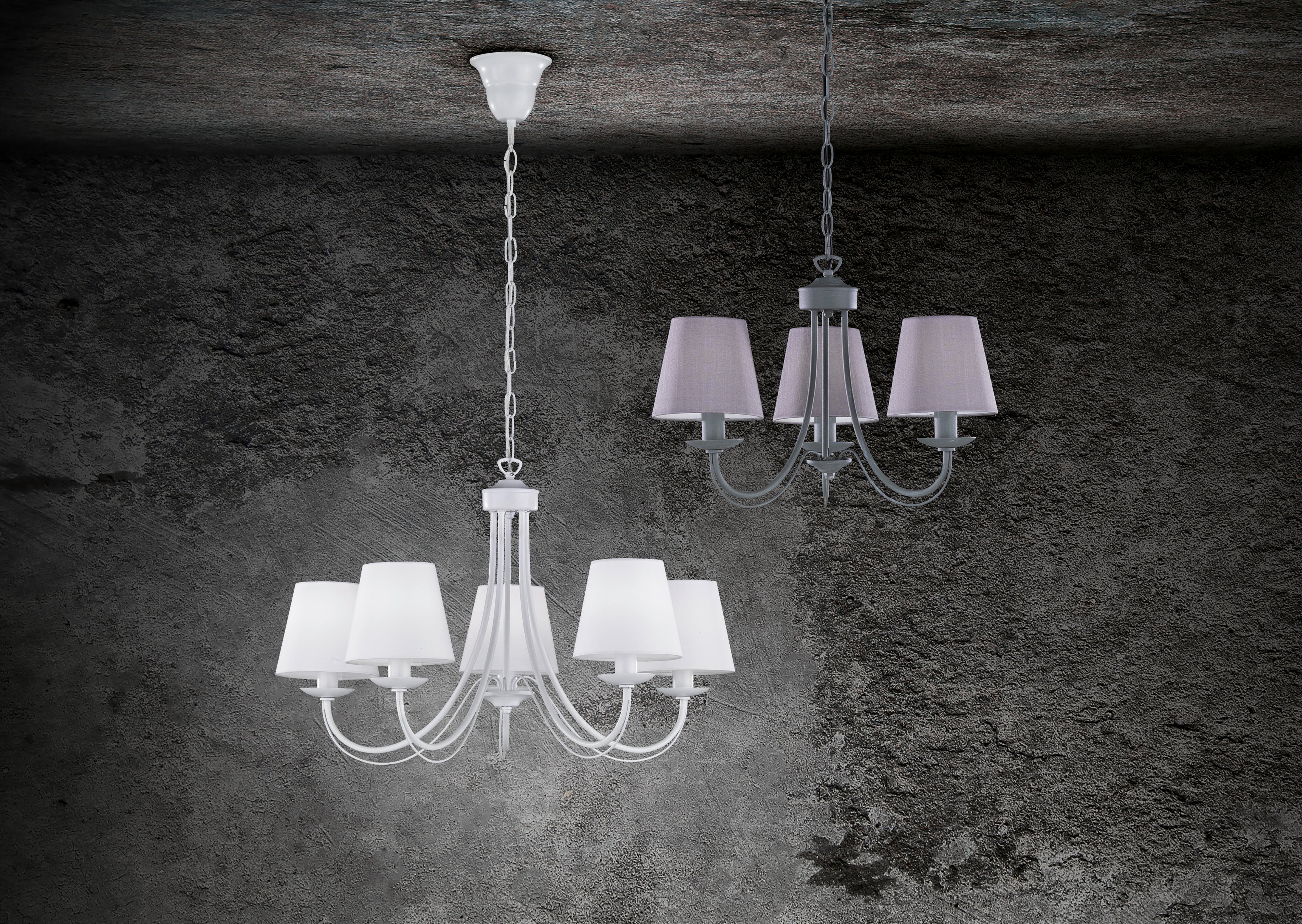 Lampadario da Interno  E14 in Metallo Calcestruzzo