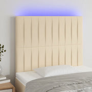 Testiera a LED-Testata con LED crema 90x5x118/128 cm in Tessuto 179853