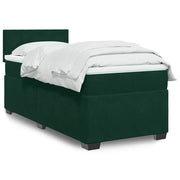vidaXL Giroletto a Molle con Materasso Verde Scuro 90x190 cm Velluto