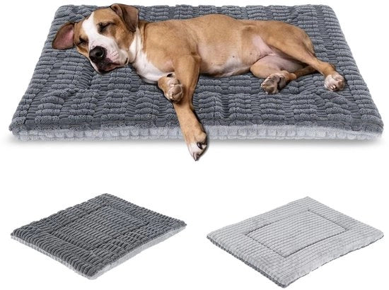 Cuscino per Cani in Memoria di Forma, Coperta per Cani Leggera e Calda per Viaggio, Cuscino per Gatti per Cani e Gatti di Dimensioni Medie e Grandi FC020 (Grigio, XL-100x80cm)