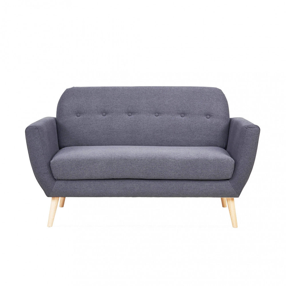 Divano 2 Posti Burton 147x79x86 h cm in Tessuto Grigio scuro