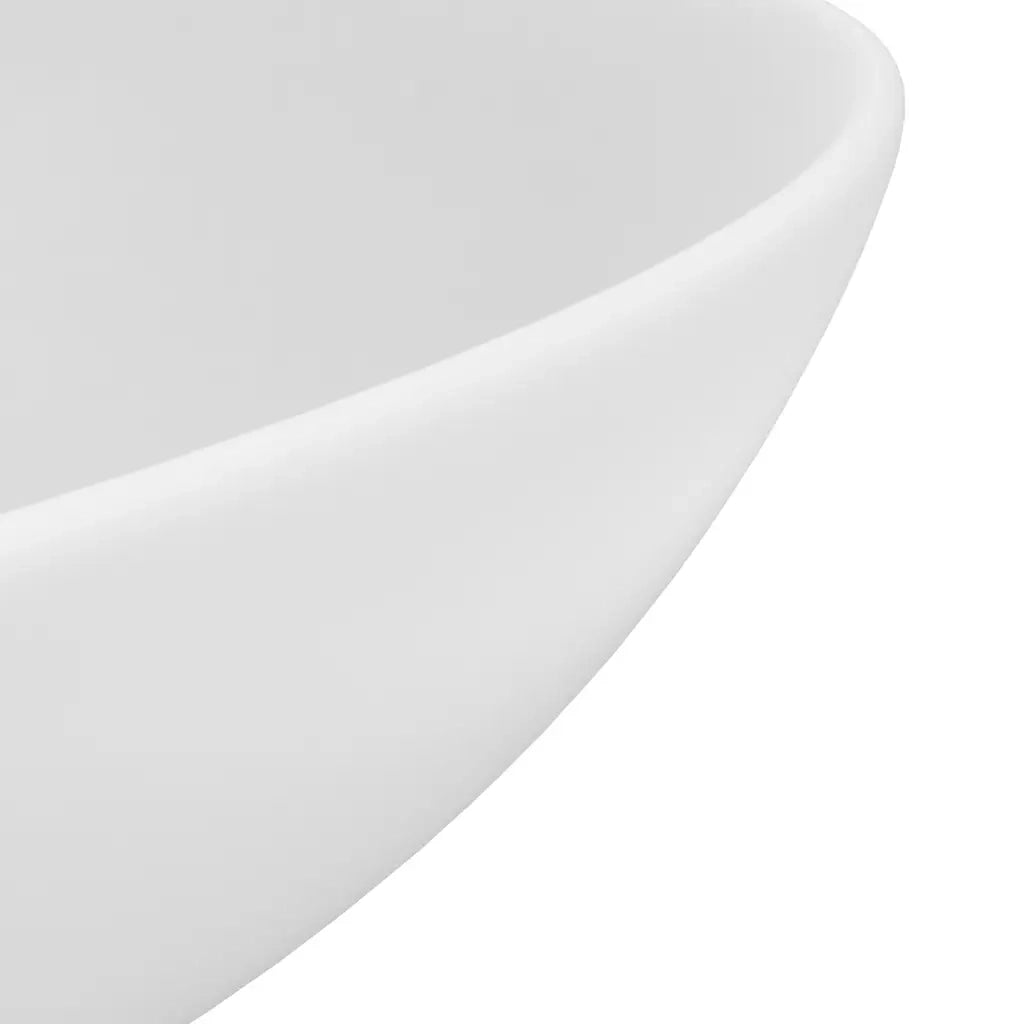 Lavandino da Bagno in Ceramica Bianco Opaco Rotondo 146976