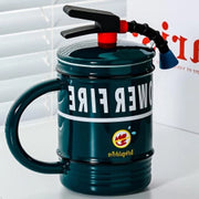 Tazza da caffè personalizzata in ceramica con coperchio e cucchiaio - Tazza 3D divertenteCreativa tazza 3D per il tè, tazza per bere, bicchiere per acqua - Regali per uomini, regalo per il papà in verde