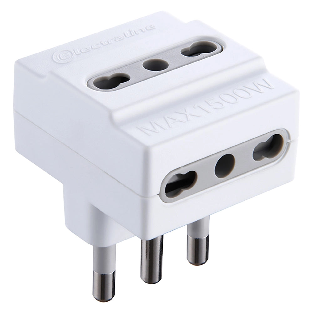 ADATTATORE TRIPLO art. '71923' presa 3 x 2P+T10A - spina 2P + T10A- 10 pezzi  - ELECTRALINE