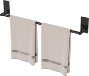 Sostegno asciugamano senza fori nero Sostegno asciugamano autoadesivo per parete in acciaio inossidabile Sostegno asciugamano per bagno, cucina, doccia, 55CM