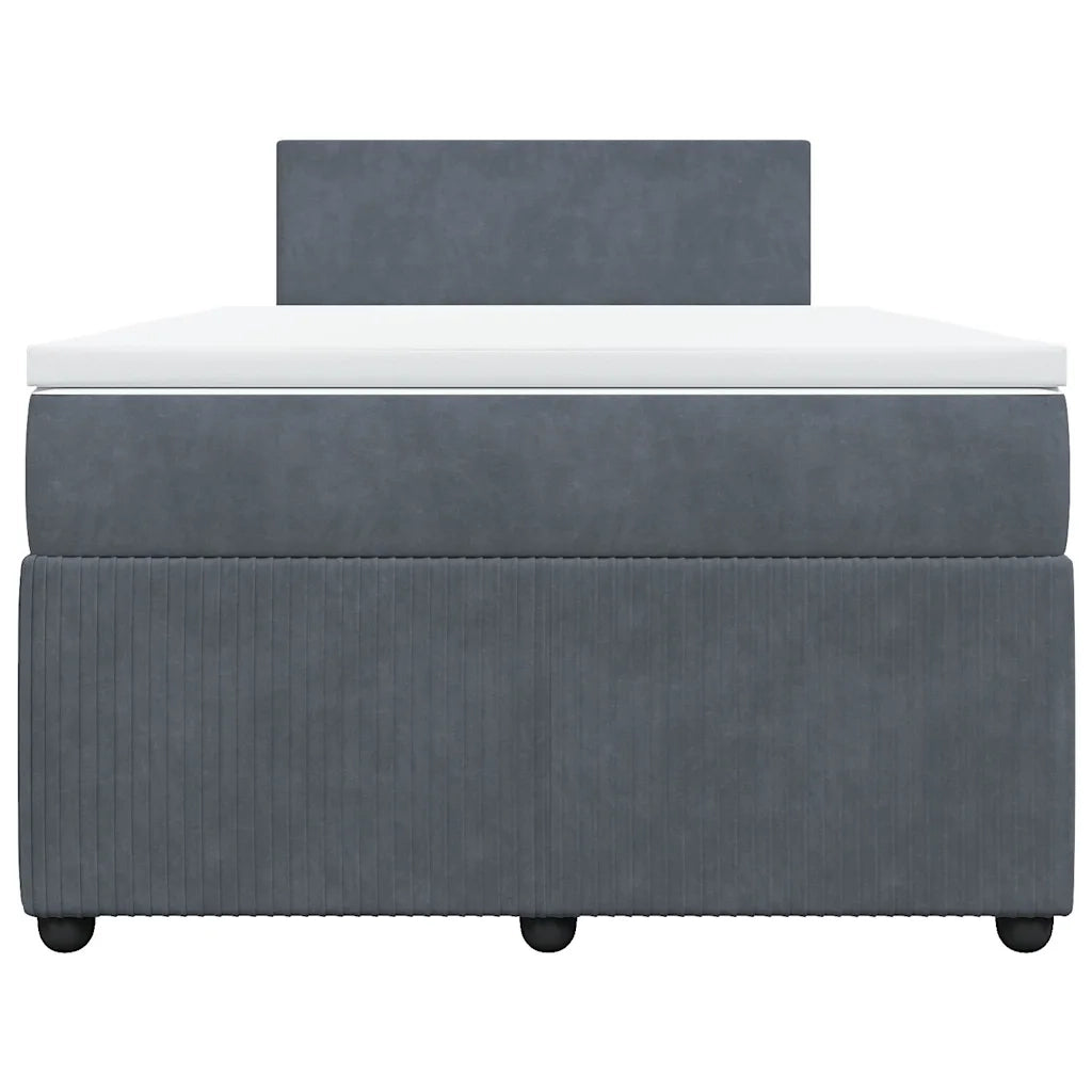 Giroletto a Molle con Materasso Grigio Scuro 120x200 cm Velluto 3290005