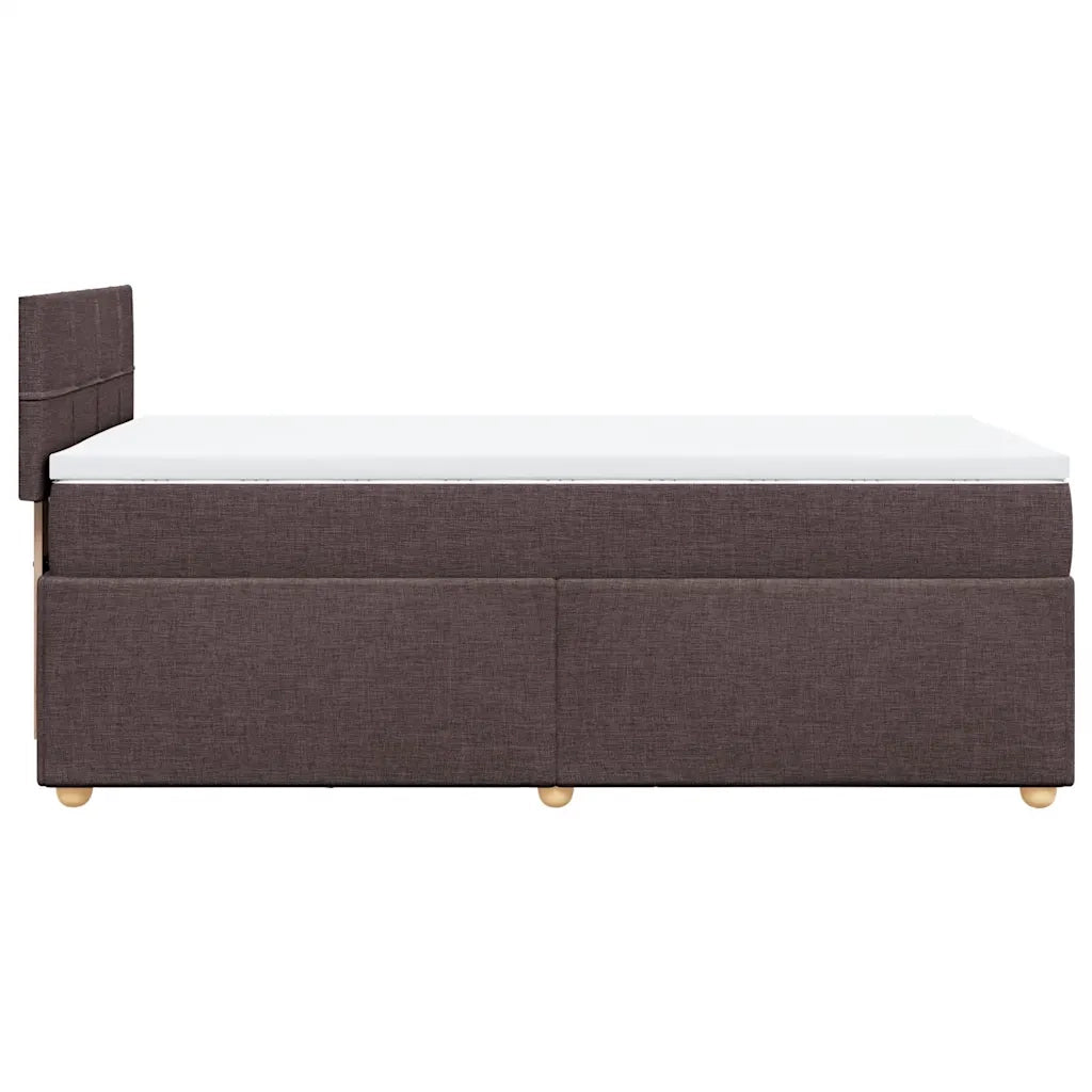 Giroletto a Molle con Materasso Marrone Scuro 90x200 cm Tessuto