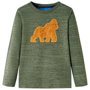 Maglietta per Bambini Maniche Lunghe Cachi MÃ©lange 128cod mxl 133178