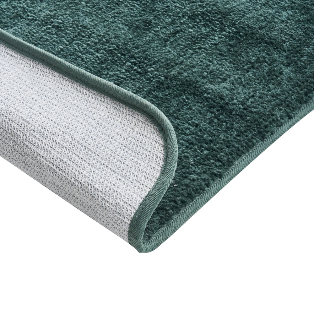 Tappetino da bagno in microfibra verde scuro 60 x 90 cm con retro antiscivolo Accessori da bagno rettangolari morbidi