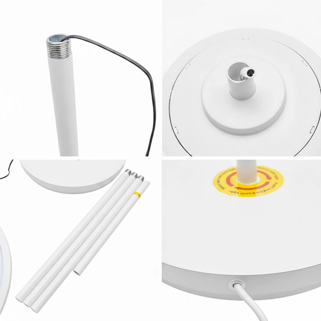 Piantana Bianca LED 48W Dimmerabile CCT RGB Lampada da Terra Orientabile 360 gradi Telecomando Luce Ufficio Salotto 2mt