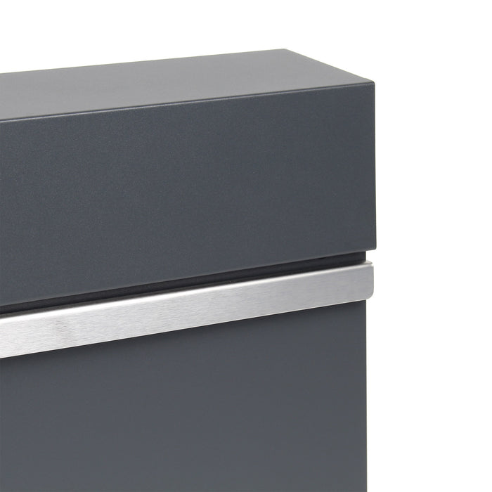 Cassetta postale con vano portagiornale V50 antracite + inox 370 x 105 x 370 mm