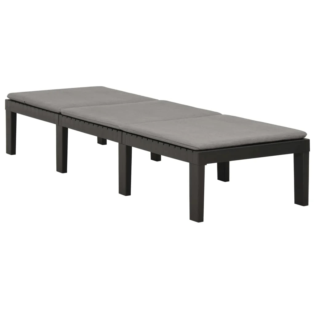 Lettino prendisole sedia a sdraio lettino prendisole letto da giardino mobili da esterno per patio con cuscino in plastica antracite 02_0012500