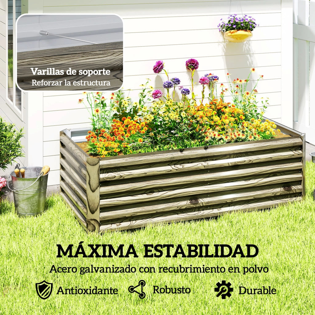Fioriera Grande Rettangolare in Acciaio Galvanizzato per Esterno ¨C Minimal ¨C 180x90x57,5 cm