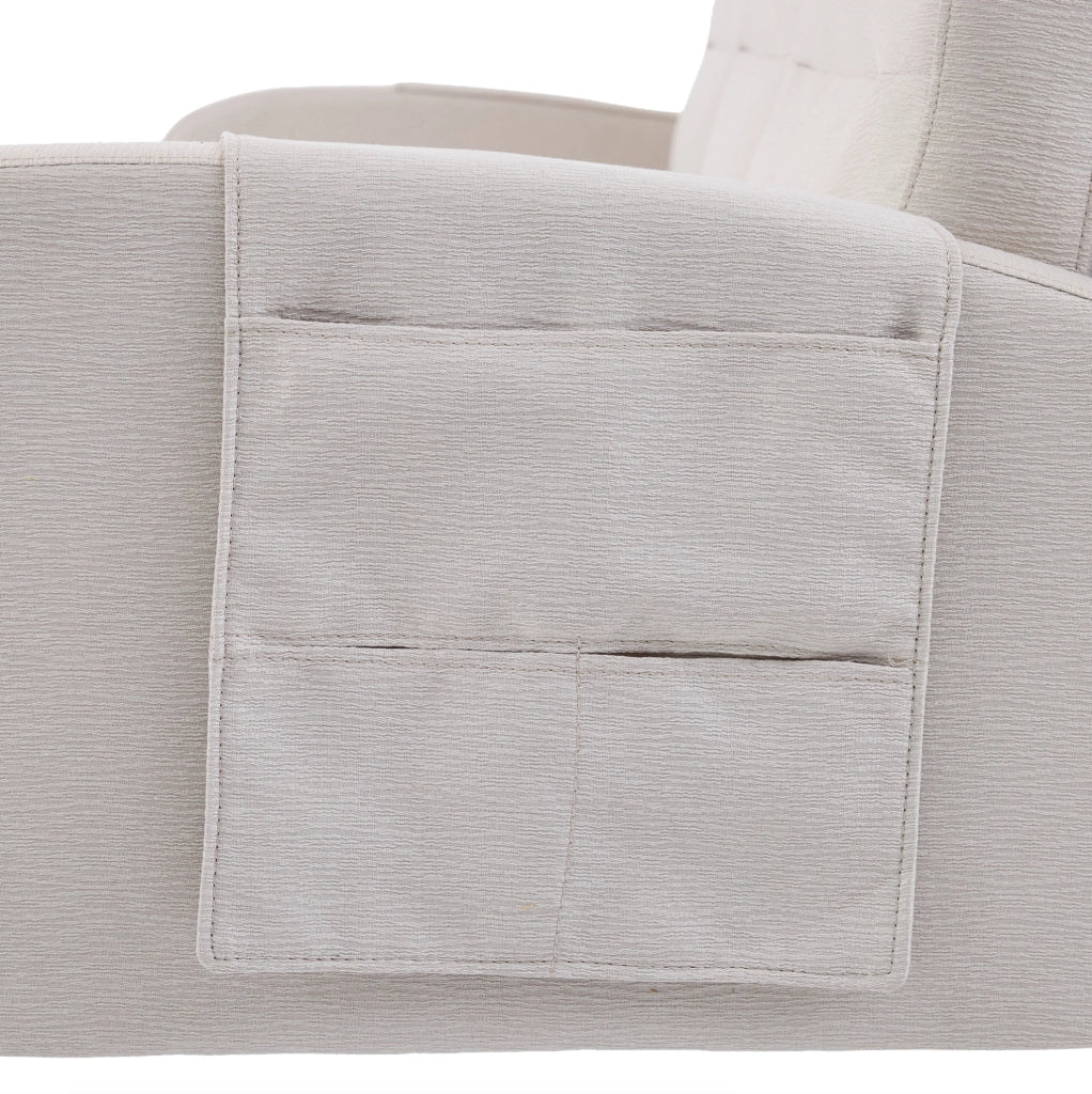 Divano angolare modulare 3 posti con chaise longue e tasche laterali beige 204x136 cm