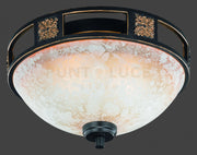 QUINTA PLAFONIERA CLASSICA RUGGINE CM33 2 LUCI ATTACCO E27