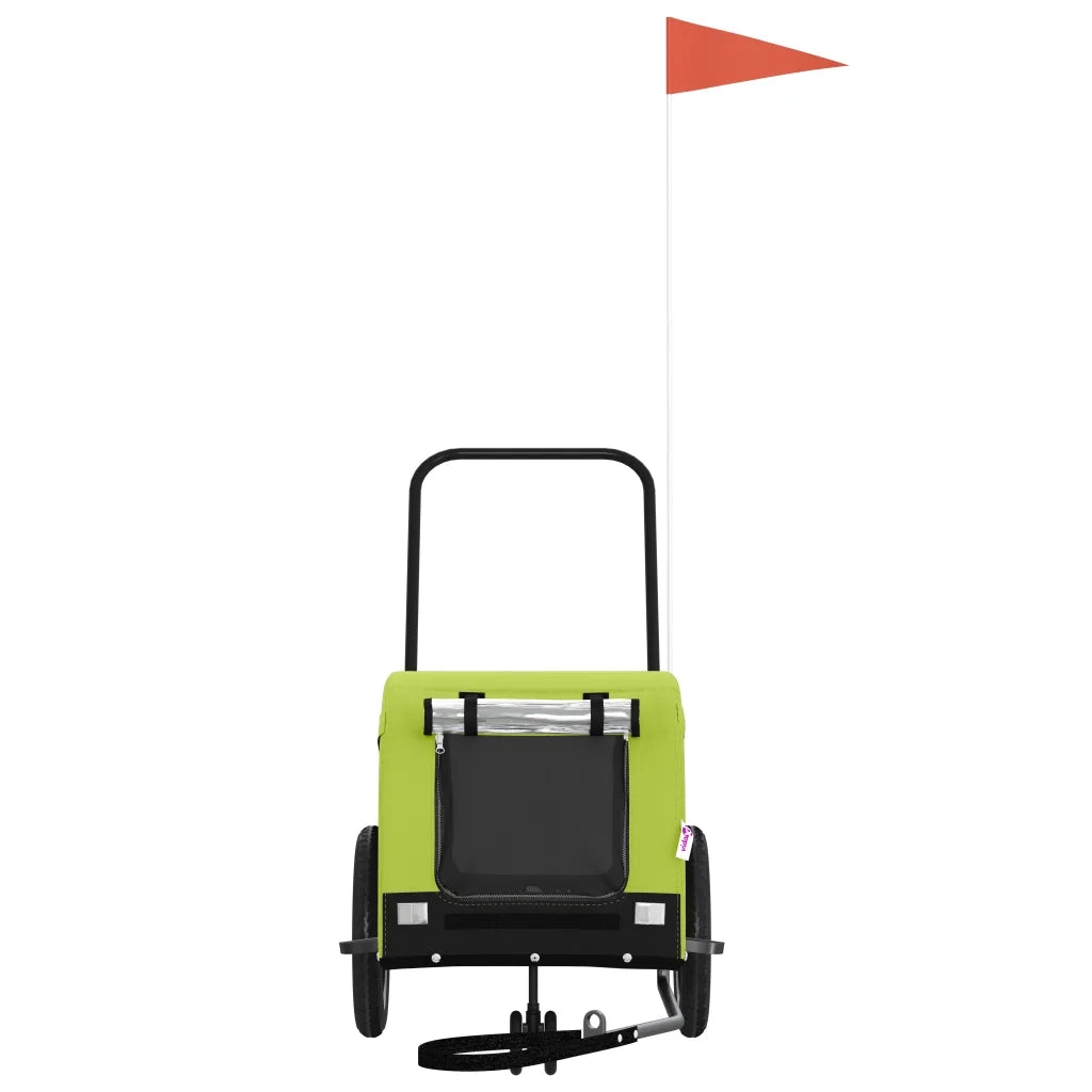 Rimorchio da Bici per Animali Verde e Nero Oxford e Ferro CFW8491529
