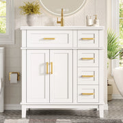 ARMADIO BAGNO con lavabo in ceramica 76x46,5x86 cm Bianco MDF e metallo