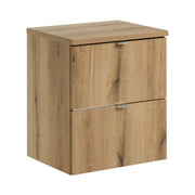 Set da bagno sospeso VANO effetto quercia 50cm: mobili sotto lavabo con cassetti + piano per lavabo
