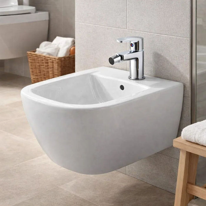 Miscelatore rubinetto america per bidet in ottone colore cromato con piletta *** confezione 1