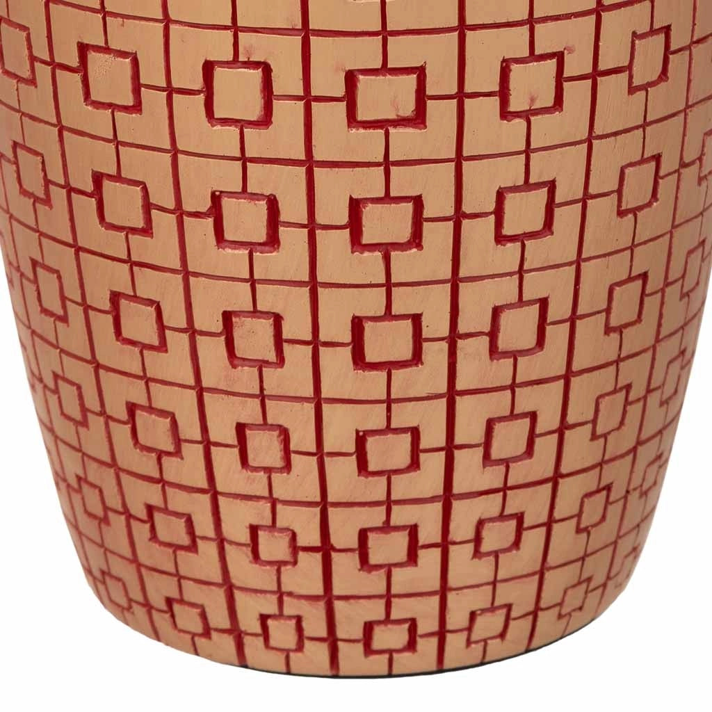 Vaso in poliresina rosso 18x18x24h cm