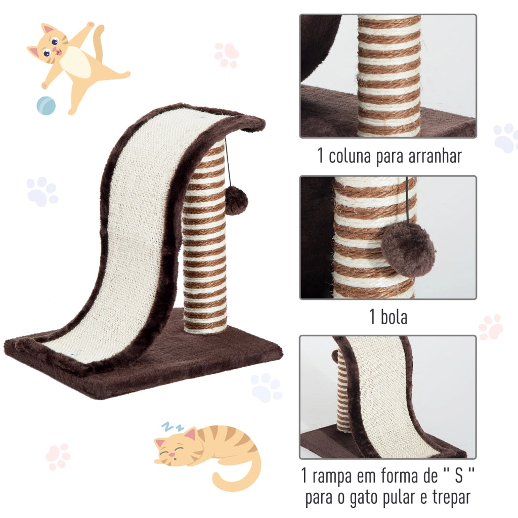 Centro Giochi per Gatti con Poste ¨C zephmum ¨C Marrone 35x30x39cm
