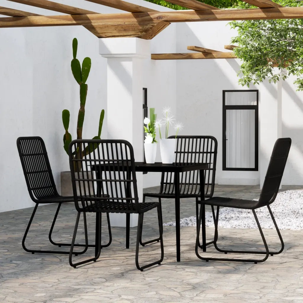 Set da Pranzo da Giardino 5 pz Nero 3099180