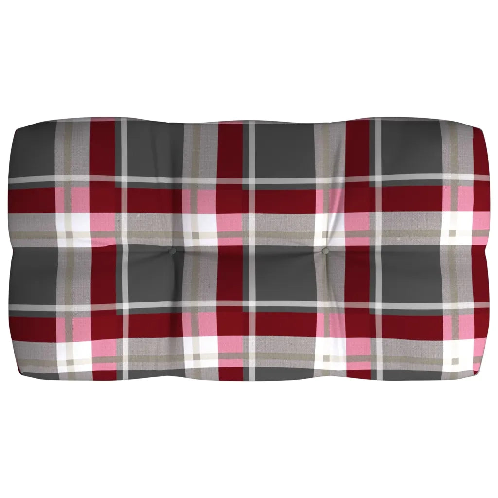 Cuscini per Divano Pallet 7 pz Rosso Motivo a Quadri 314601