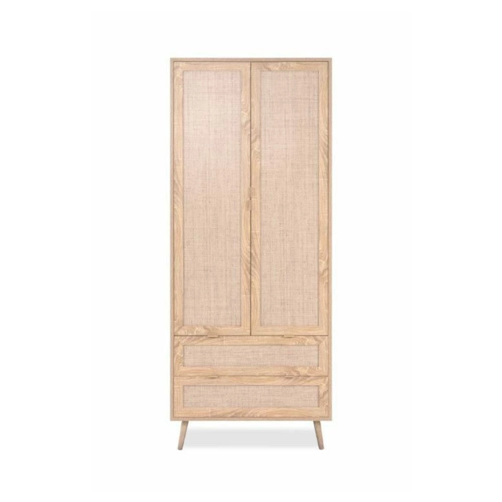 Armadio 2 ante e 2 cassetti effetto vimini Bali60A