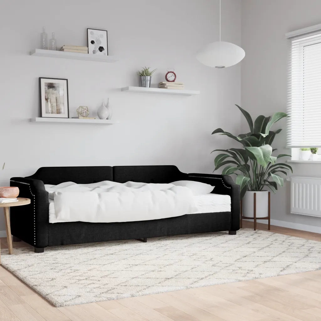 Divano Letto con Materasso Nero 90x190 cm in Tessuto 3197628