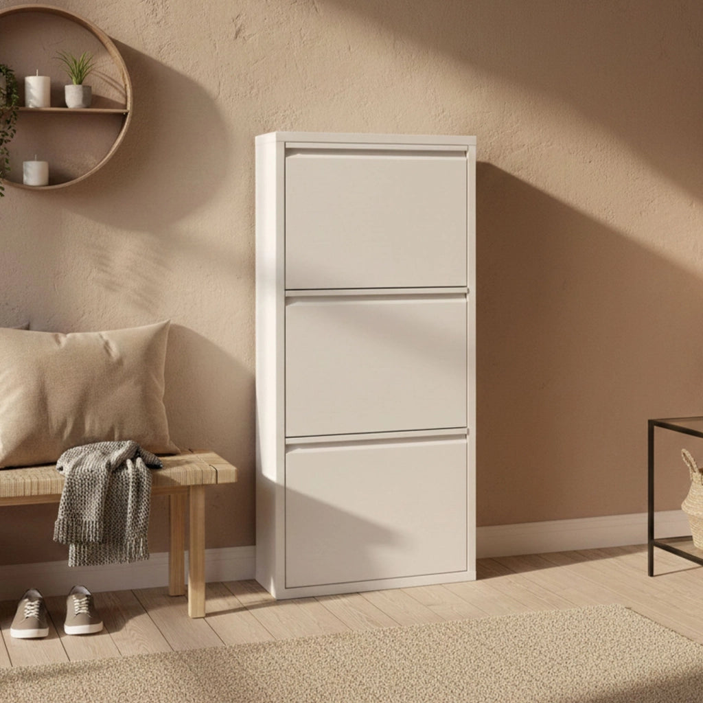 Mobile Portascarpe Alexa, Scarpiera 6 Paia, 15x50x104h cm Bianco
