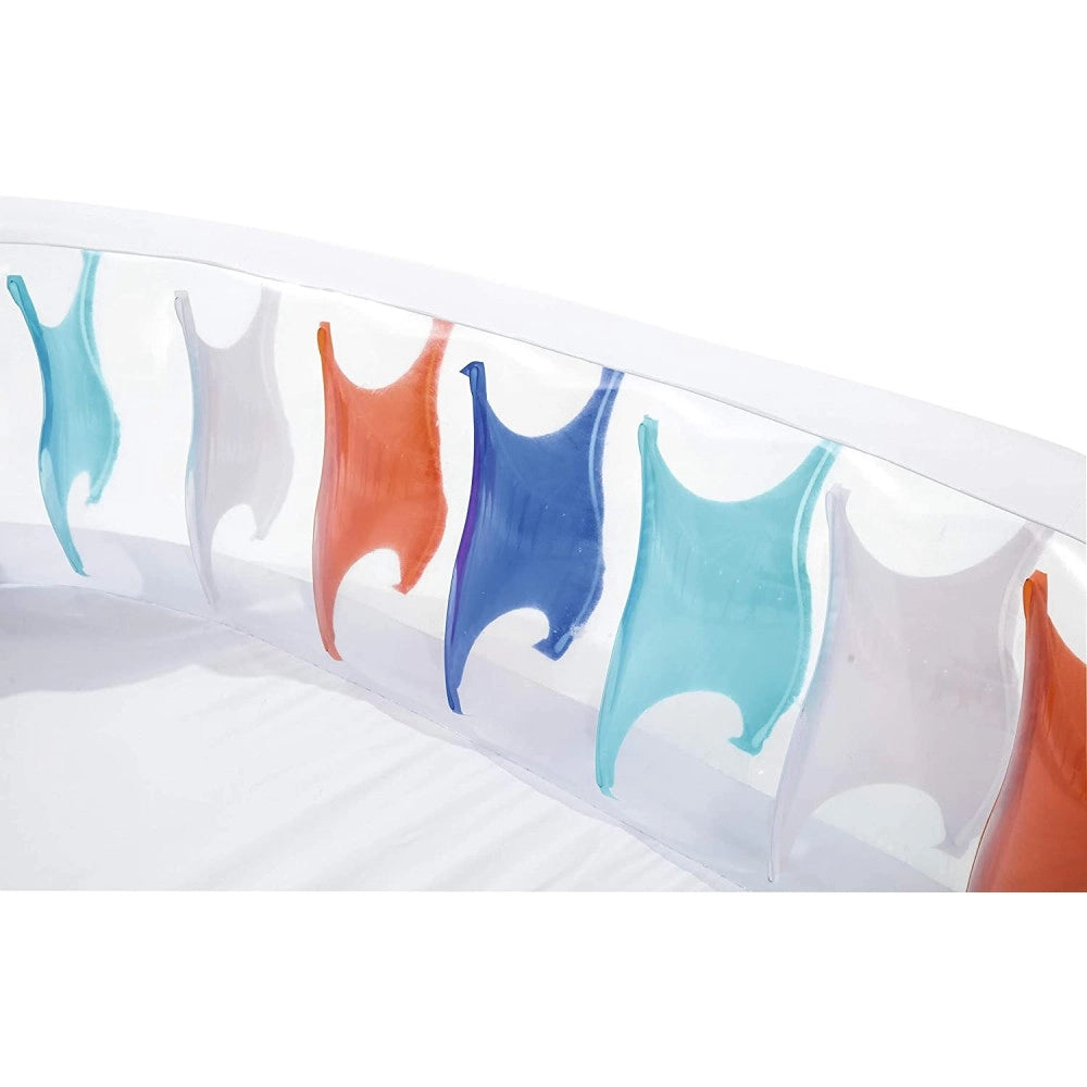 Trade Shop - Piscina Ovale Gonfiabile 229x152x51 Cm Bordi Spessi Per Famiglia Bambini Estate -
