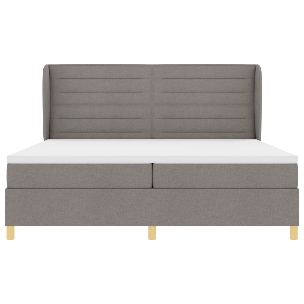 Letto Box Spring con Materasso Tortora 200x200 cm Tessuto