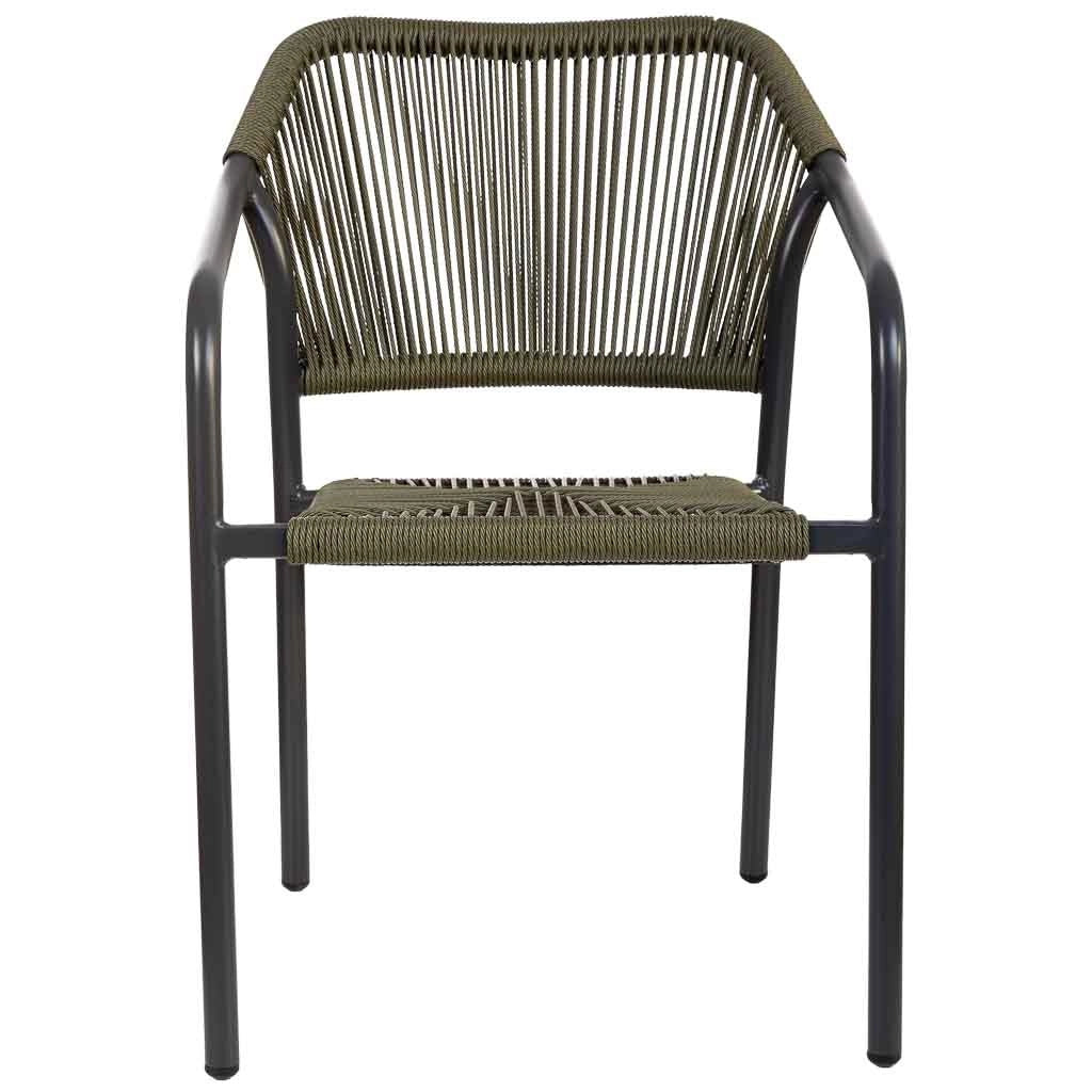 Sedia in rattan sintetico verde 56x60x80