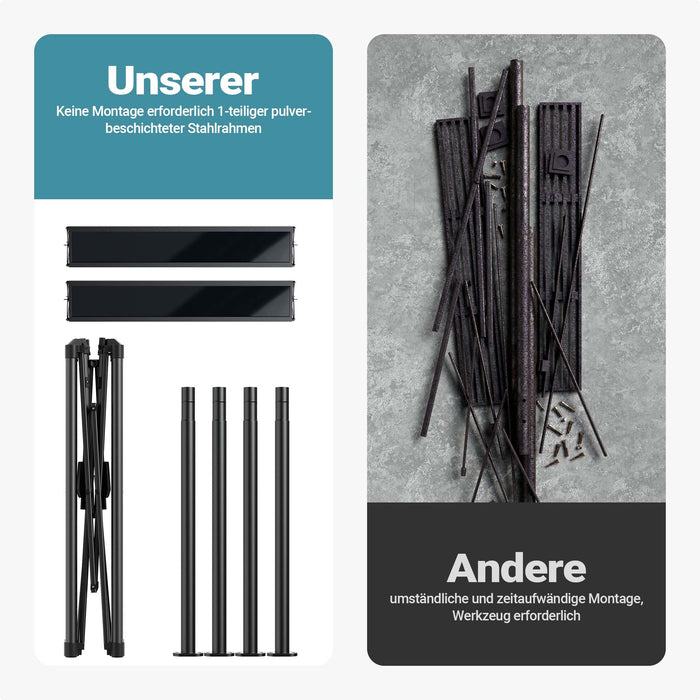 Gazebo per barbecue color caffè 2,45 x 1,52 m con telone di copertura e due ripiani