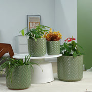VASO Ø38 cm in ceramica verde salvia