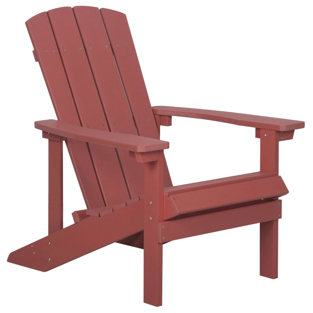 Sedia da giardino in plastica rossa in legno resistente agli agenti atmosferici in stile moderno