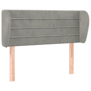 Testiera | Testata ad Orecchio Grigio Chiaro 83x23x78/88 cm in Velluto