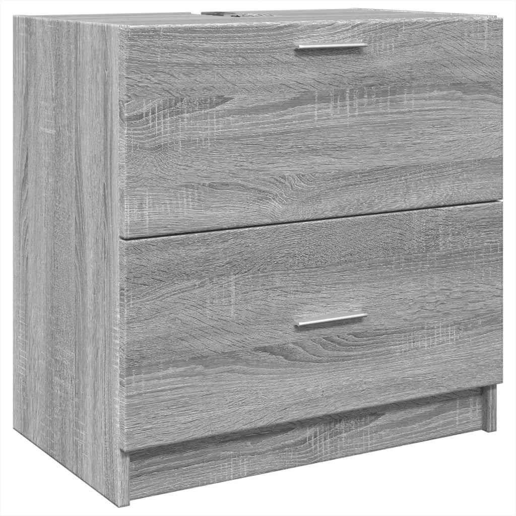 Mobile Lavabo-Armadietto da bagno Grigio Sonoma 59x37x59 cm in Truciolare
